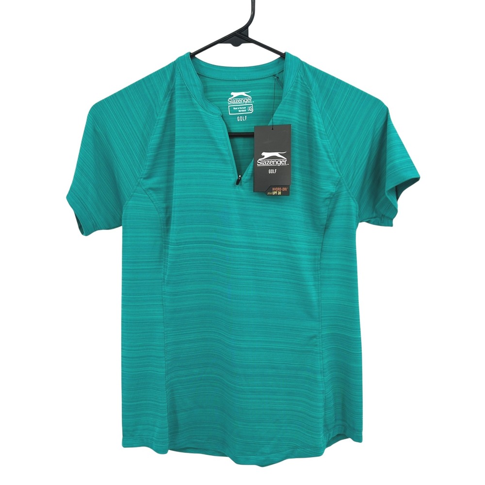 Slazenger‎ Golf Womans XS Teal Hydro Dri UPF 30 Polo NWT Athletic Performance